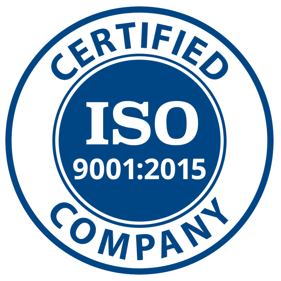 ISO 9001:2015 quality management, certified